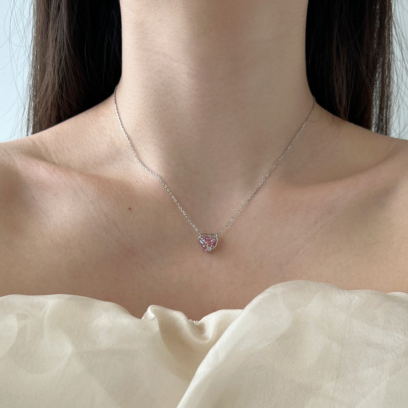 Pink Heart Glow Necklace