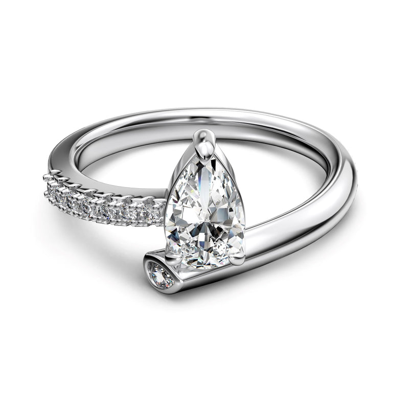 Radiant Pear Solitaire Ring