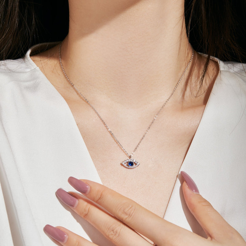 Sapphire Evil Eye Necklace