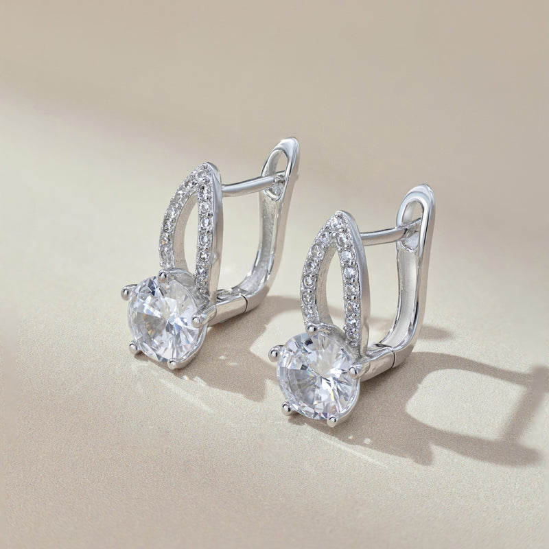 Graceful Sparkling Teardrop Zircon Earrings