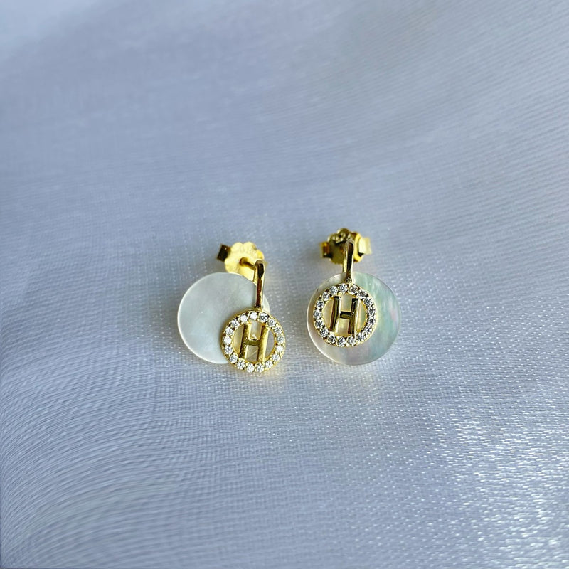 Golden Initial Dangle Earrings