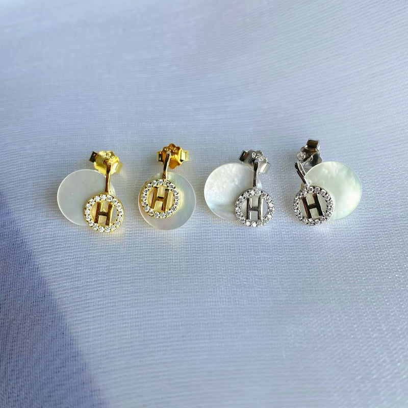 Golden Initial Dangle Earrings