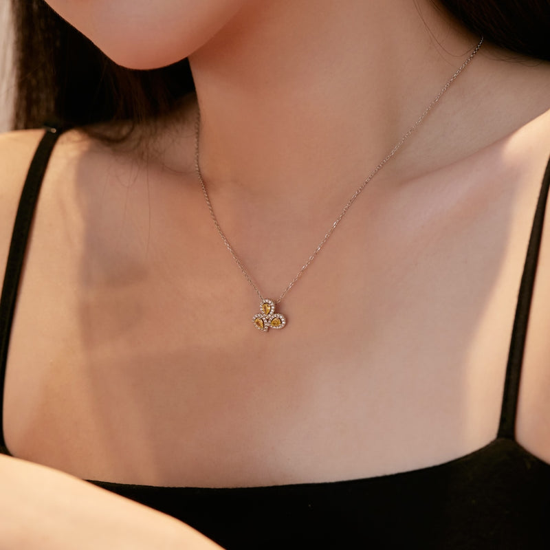 Golden Trifecta Pear Necklace