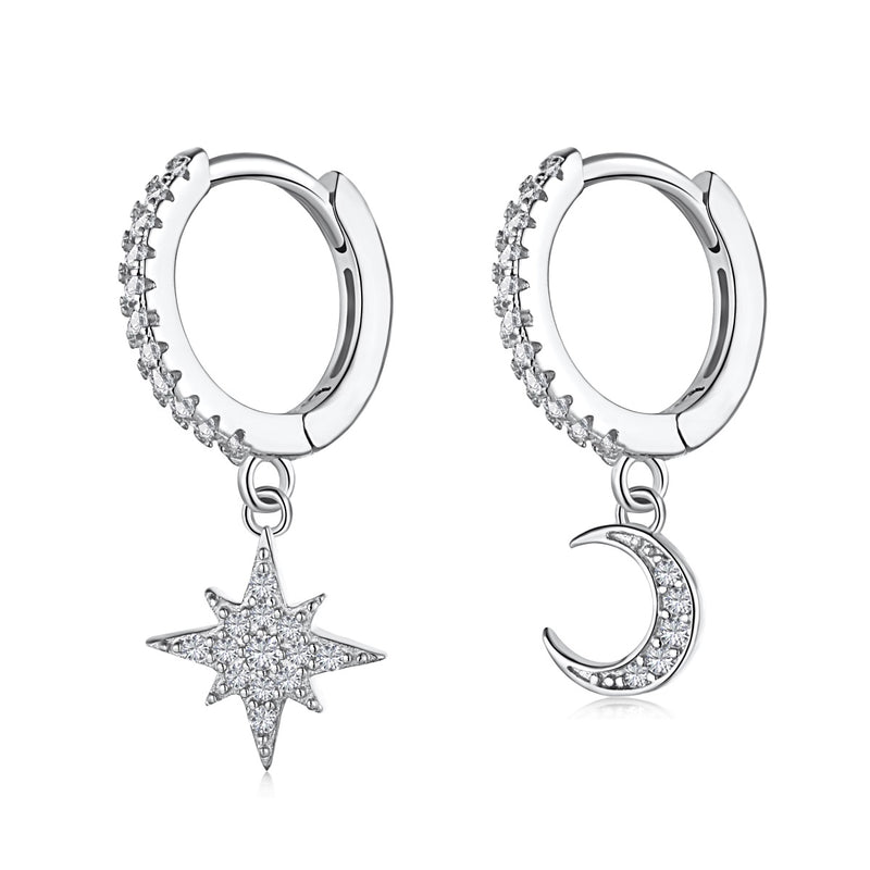 Celestial Star &amp; Moon Dangle Earrings