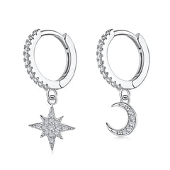 Celestial Star & Moon Dangle Earrings