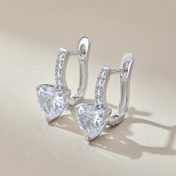 Heartfelt Spark Zircon Earrings