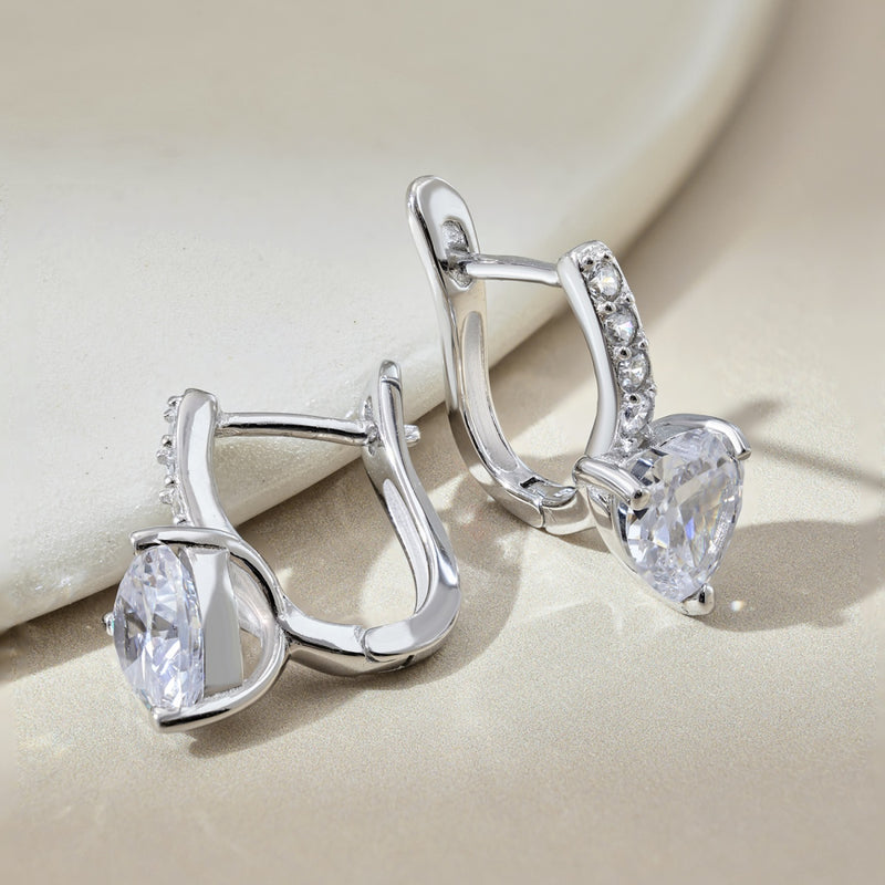 Heartfelt Spark Zircon Earrings