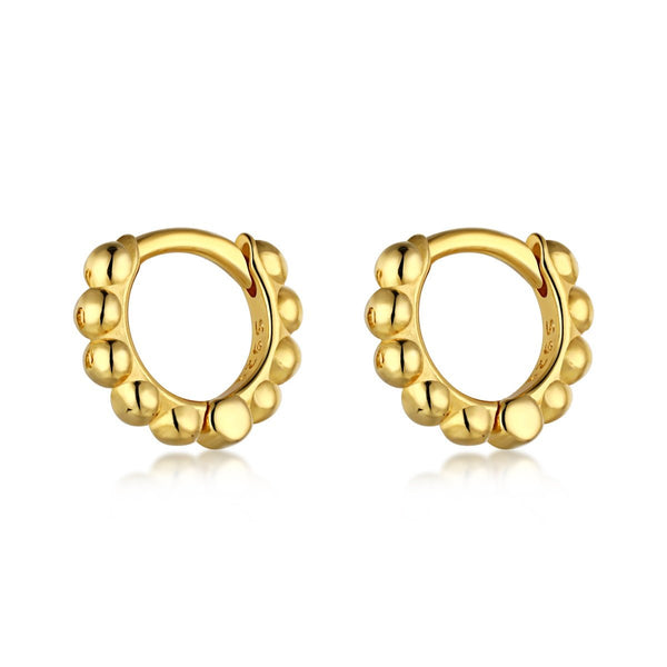 Golden Beaded Hoop Earrings