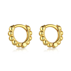 Golden Beaded Hoop Earrings