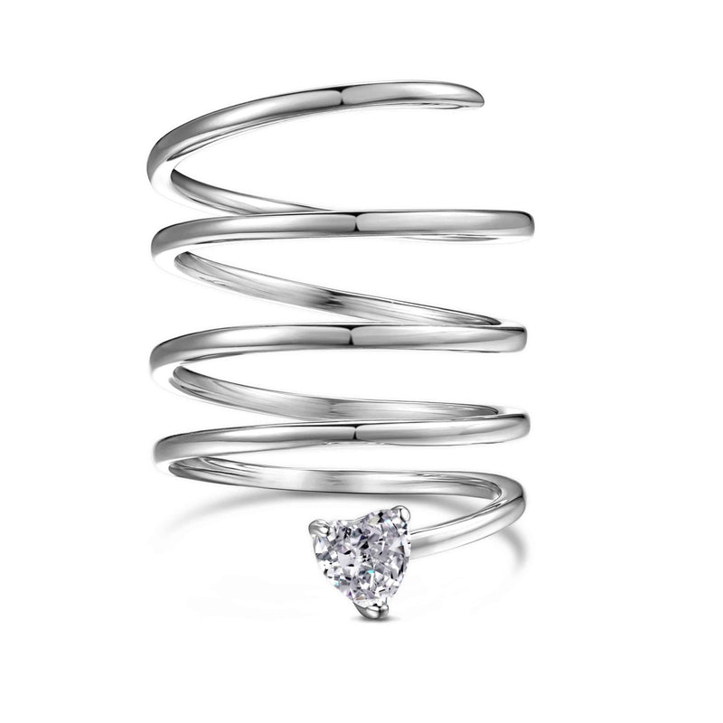 Radiant Heart Spiral Ring