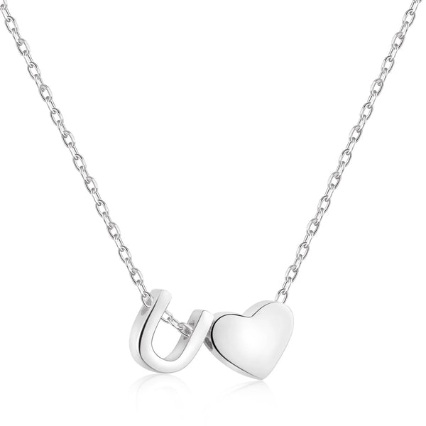 Letter U Love Charm Necklace