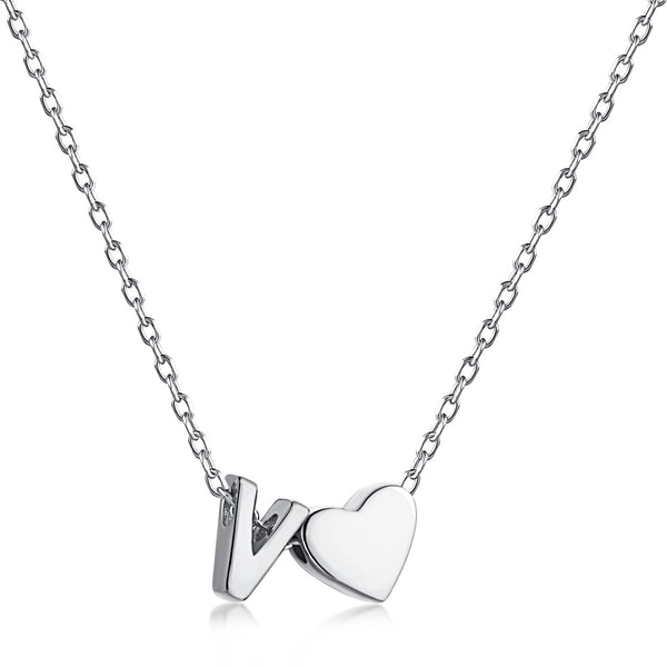 Letter V Love Charm Necklace