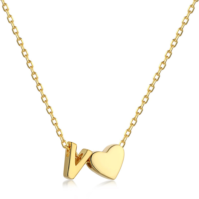 Letter V Love Charm Necklace