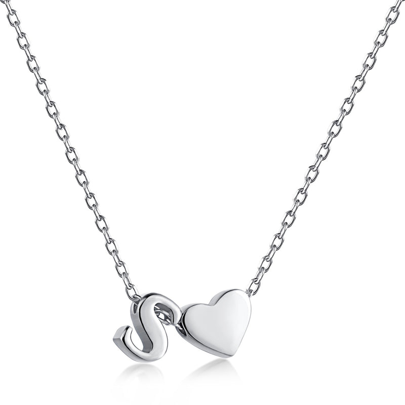 Letter S Love Charm Necklace