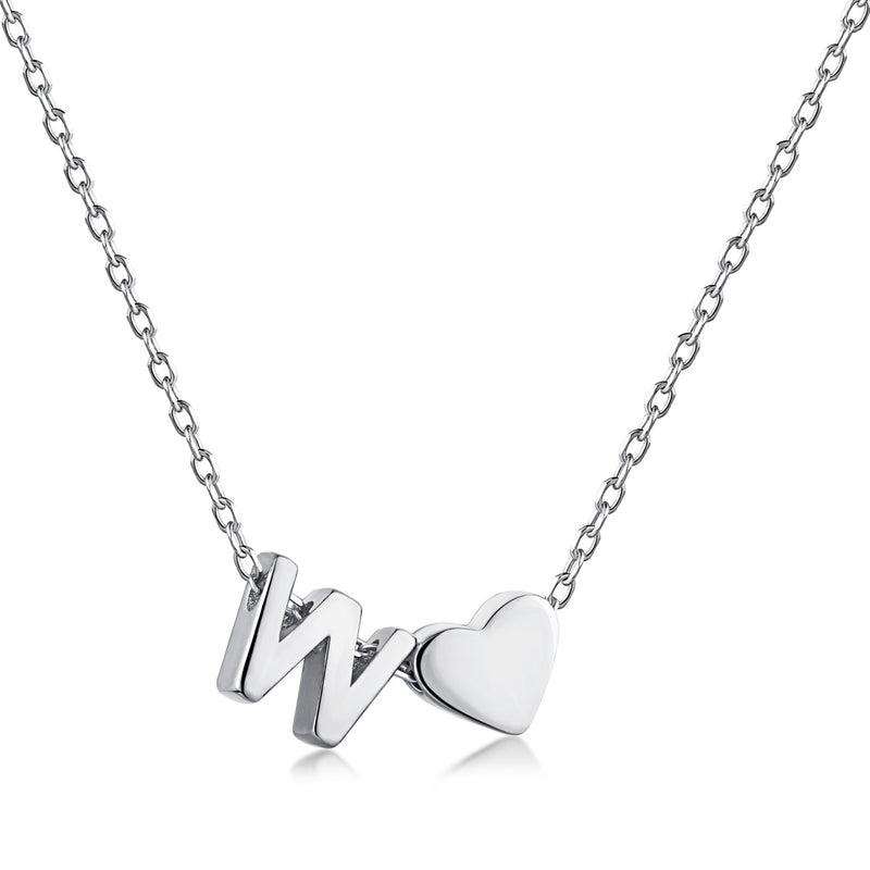 Letter W Love Charm Necklace