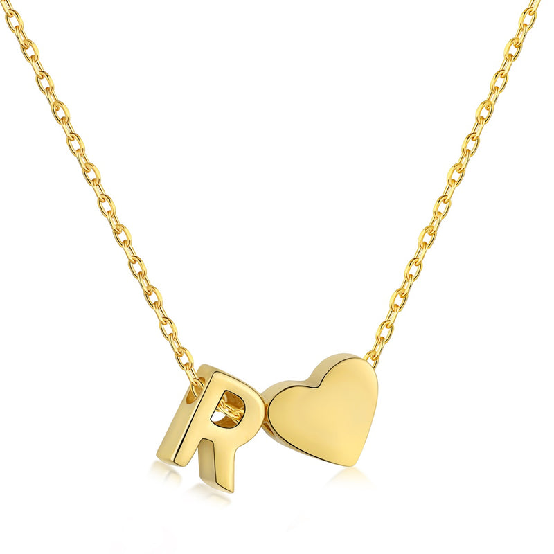 Letter R Love Charm Necklace