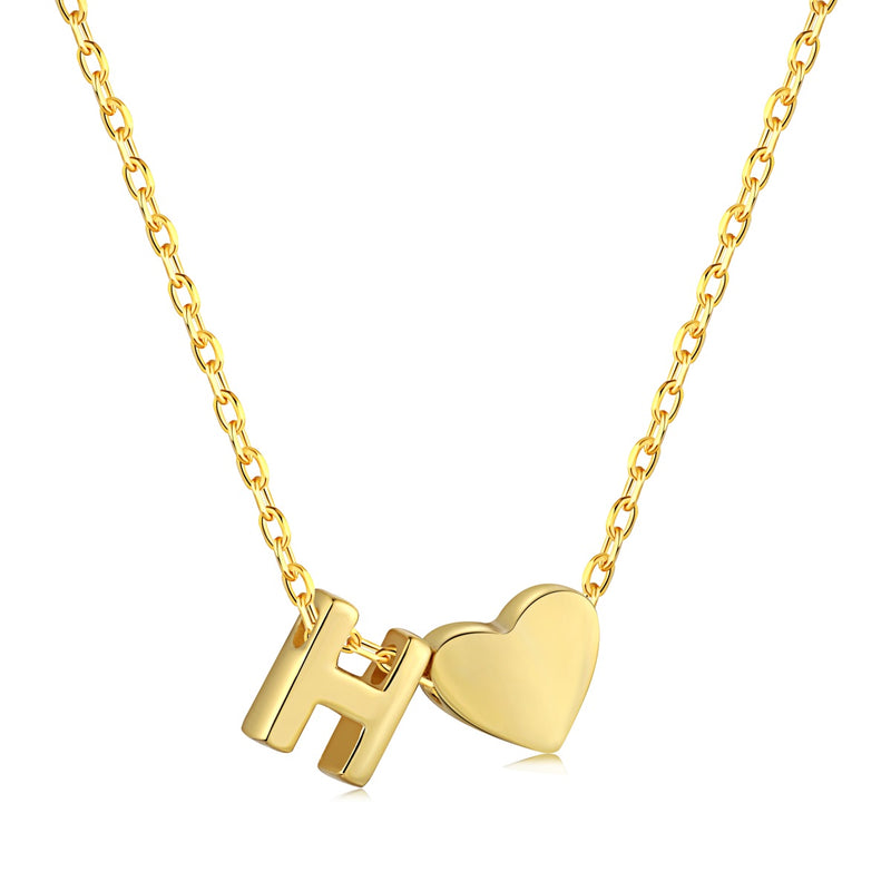 Letter H Love Charm Necklace