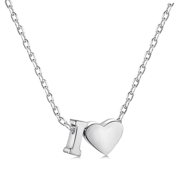 Letter I Love Charm Necklace