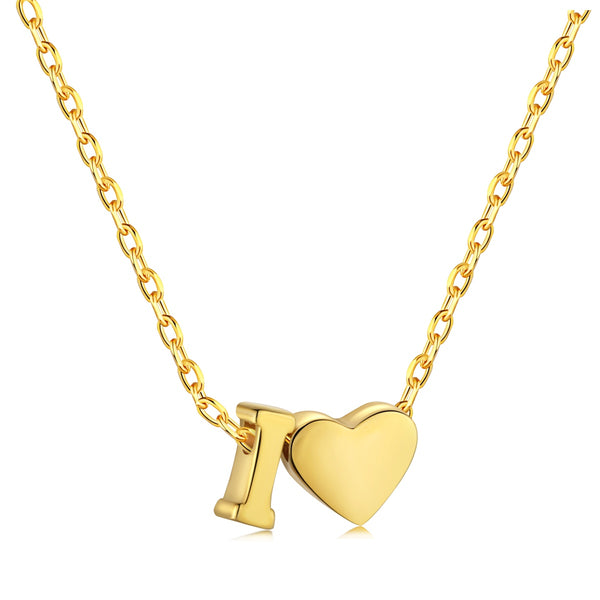 Letter I Love Charm Necklace