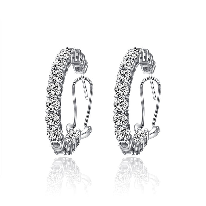 Radiant Hoop Zircon Earrings