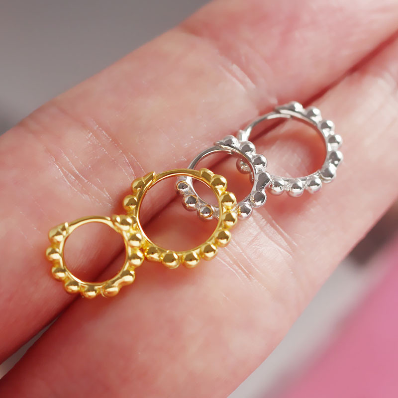 Golden Beaded Hoop Earrings