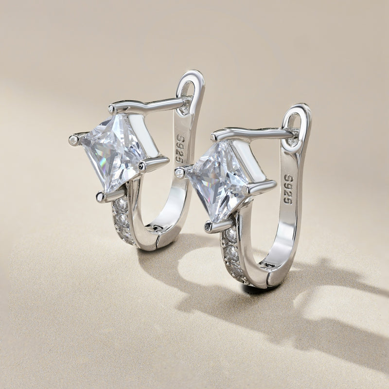 Radiant Square Zircon Earrings