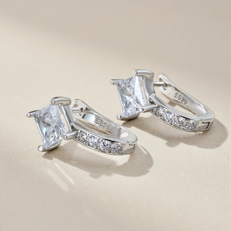 Radiant Square Zircon Earrings