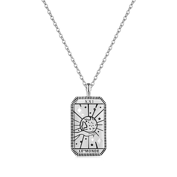 Gold and Silver Tarot Pendant Necklace