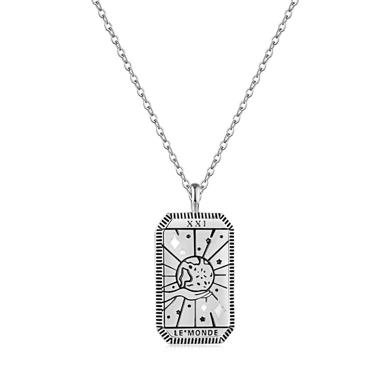 Gold and Silver Tarot Pendant Necklace