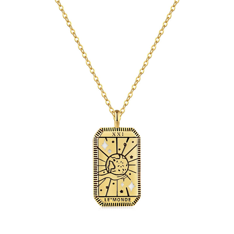 Gold and Silver Tarot Pendant Necklace