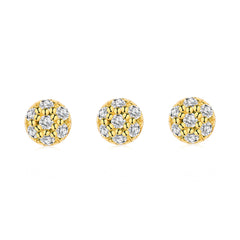 Gold and Silver Zircon Earrings Set