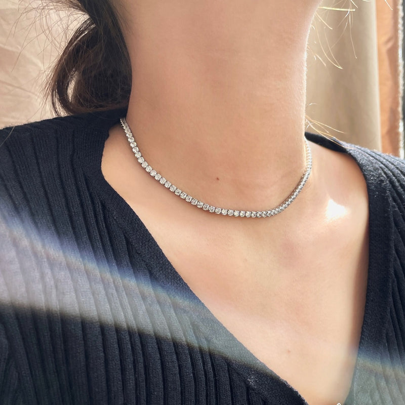 Silver Luxe Tennis Necklace