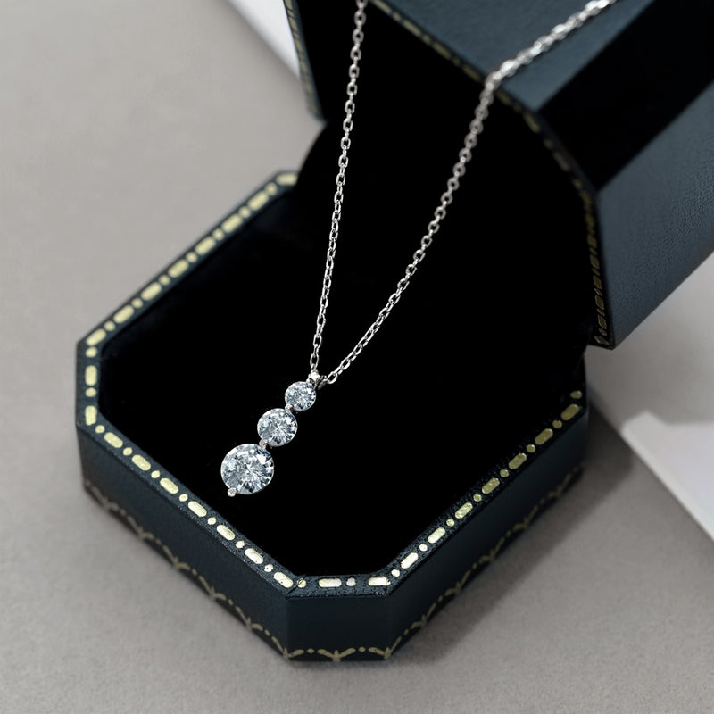 Triple Sparkling Drop Necklace