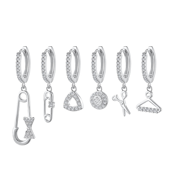 Charm Hoop Earrings Set