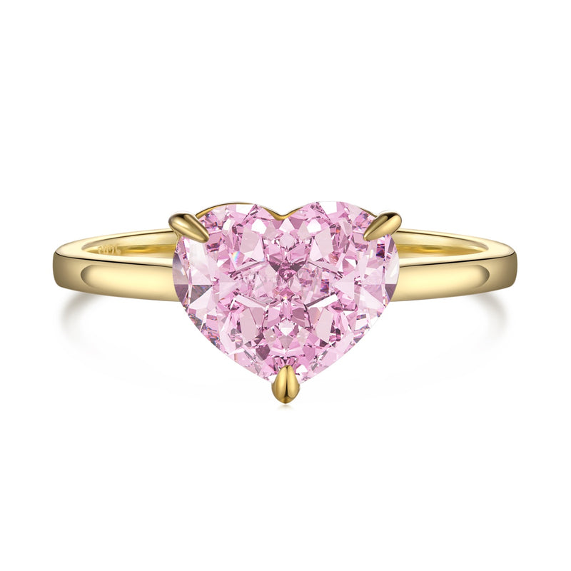 18K Heart Zircon Ring