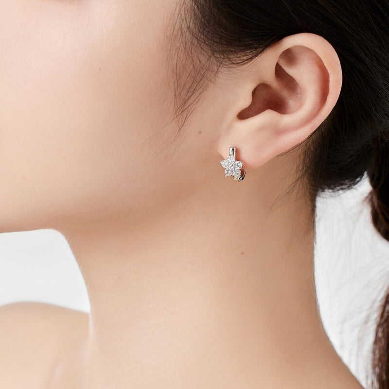 Twinkling Cluster Hoop Earrings