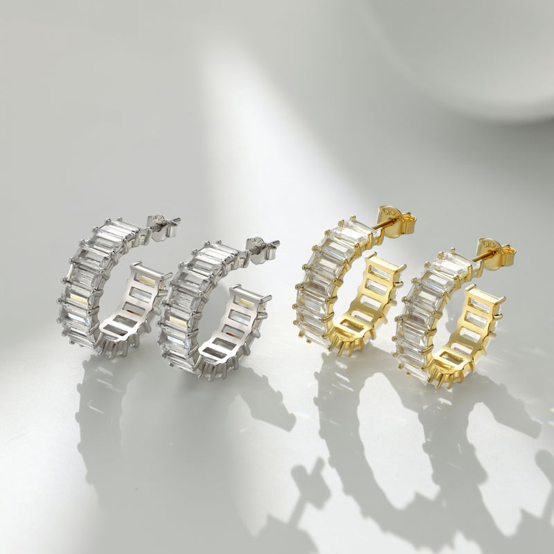 Timeless Baguette Hoop Earrings