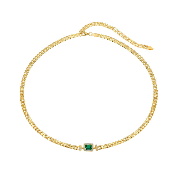 Golden Emerald Radiance Necklace