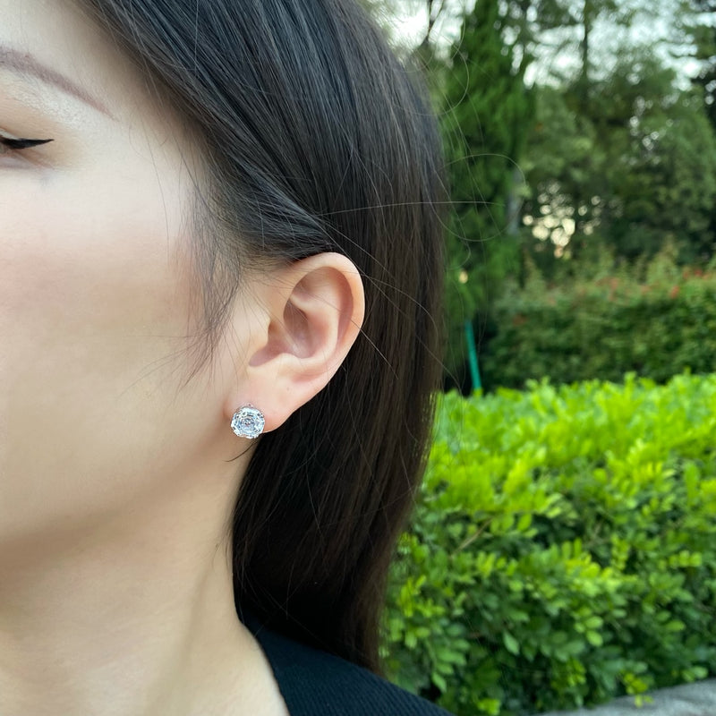 Asche Cut Zircon Stud Earrings