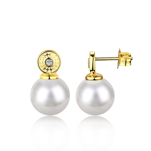 Golden Pearl Elegance Earrings