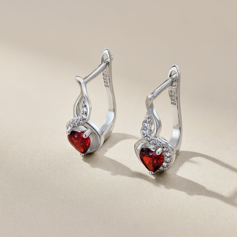 Heart Swirl Zircon Earrings