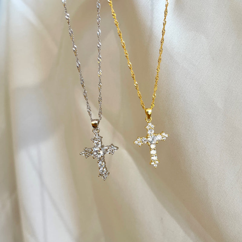 Golden Cross Spark Necklace