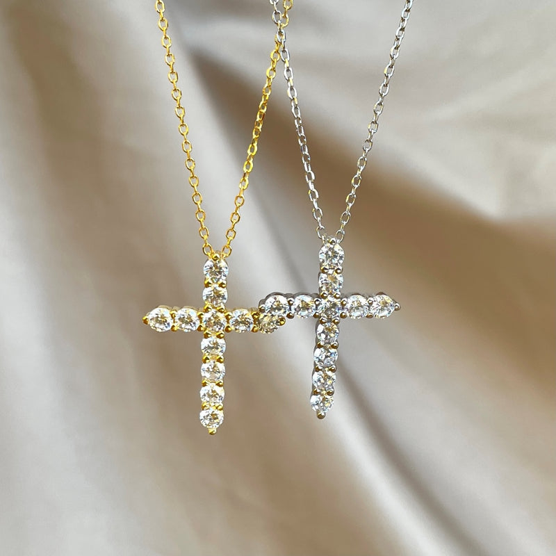 Radiant Cross Zircon Necklace