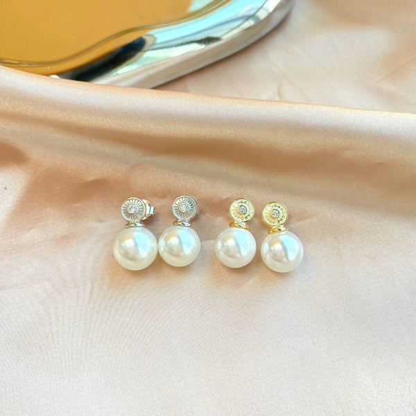 Golden Pearl Elegance Earrings