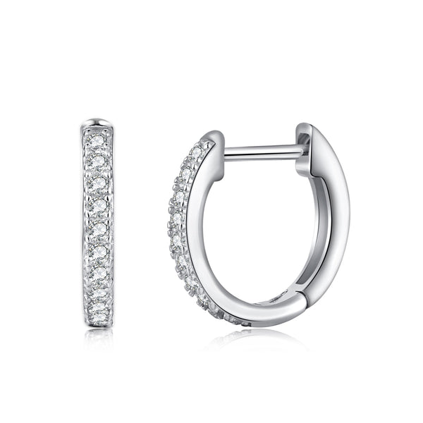 Sparkling Zircon Huggie Earrings