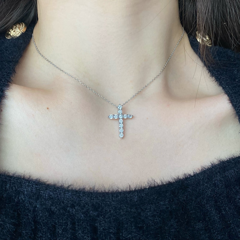 Radiant Cross Zircon Necklace