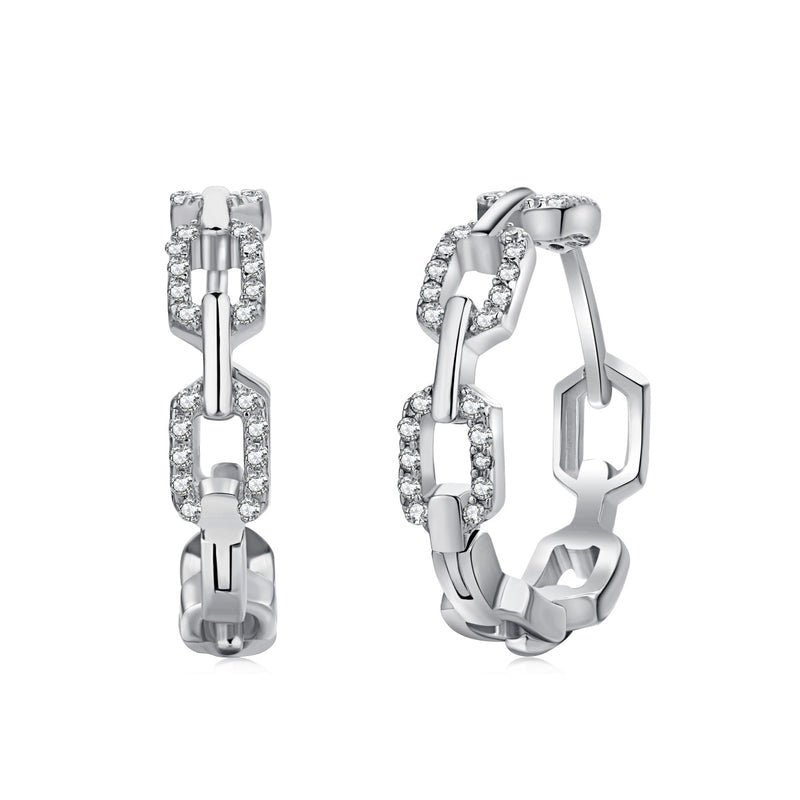 Linked Sparkle Hoop Earrings