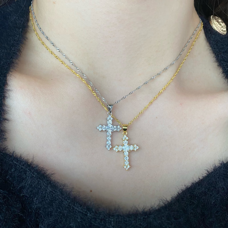 Golden Cross Spark Necklace