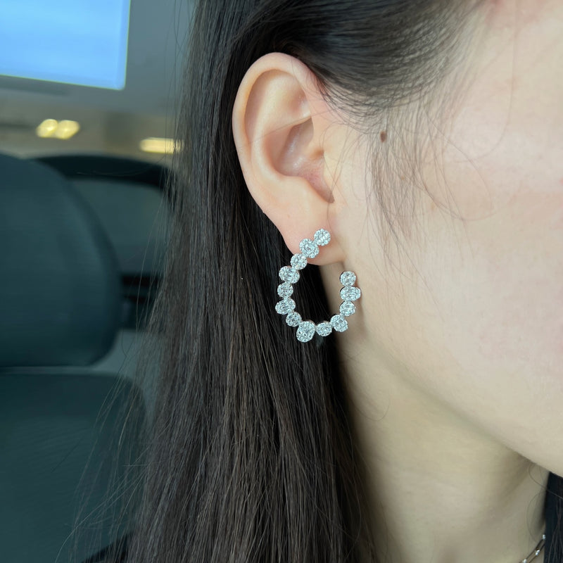 Dewdrop Pavé Hoop Earrings