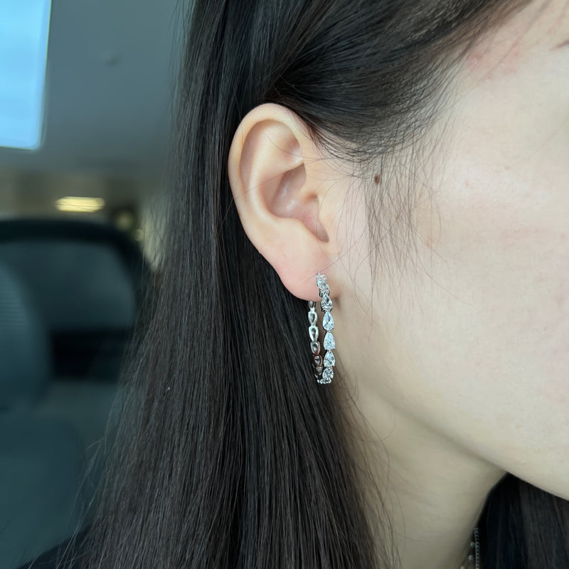 Luxe Pear-Cut Hoop Earrings